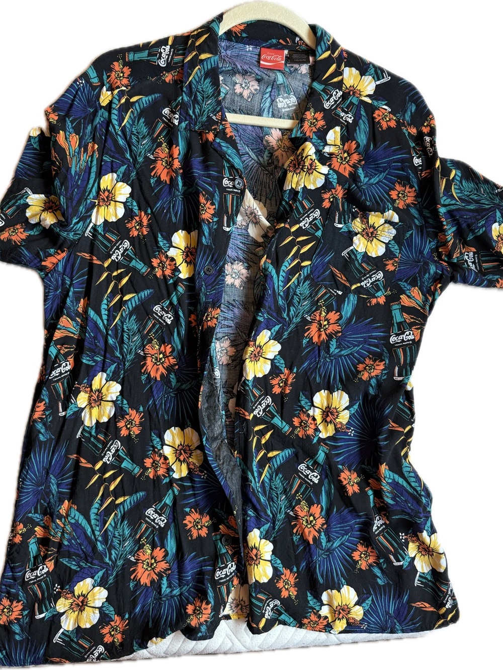 Coca Cola Black Hawaiian Shirt